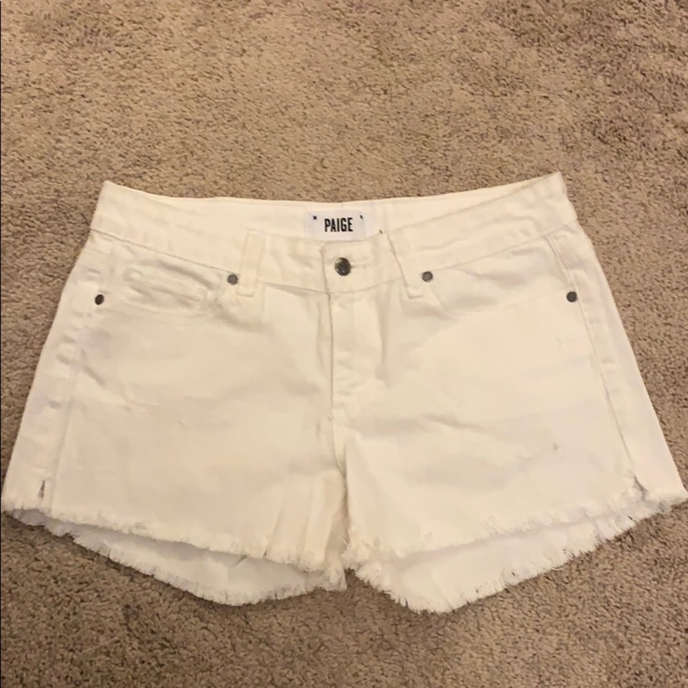 Paige white denim shorts